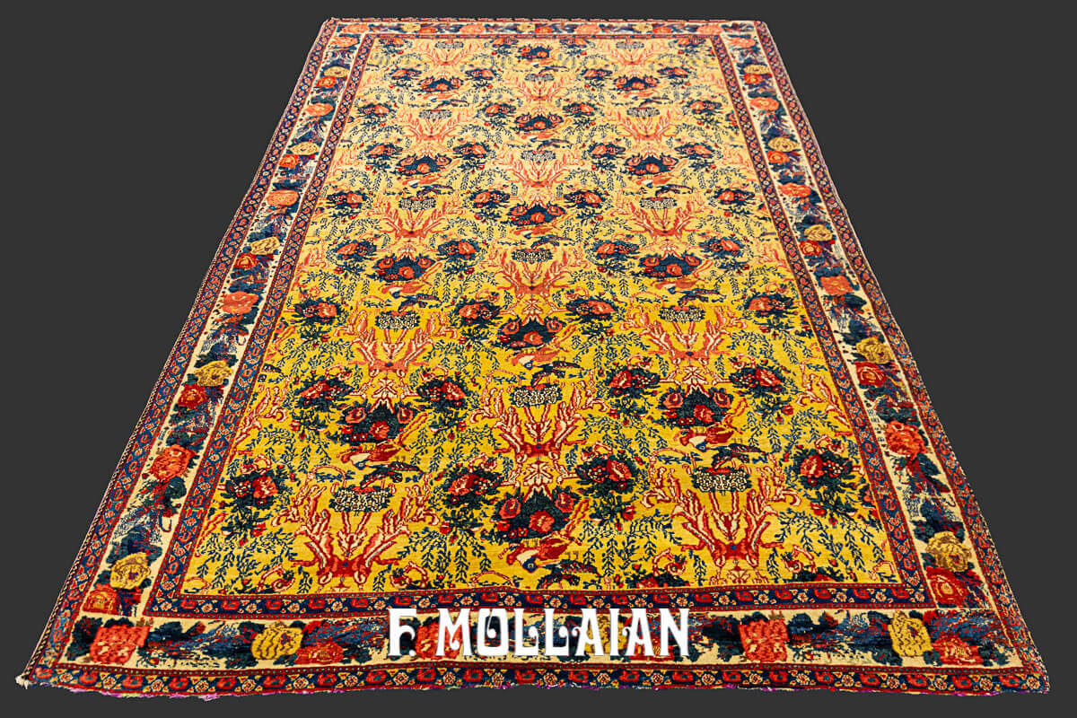 Senneh Warp Silk All-Over « Gol-Farang » Antique Persian Rug n°:95075238